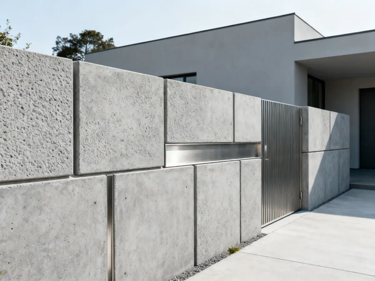 Nowoczesne modułowe ogrodzenie z betonu architektonicznego